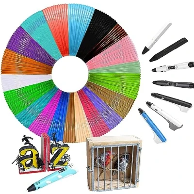 Image of HENGBIRD 3D Pen Filament, 20 Colors, 1.75mm, PLA, 5m Each, 100m Total, Printer Filament for ODRVM, Tecboss, Lovebay Pens