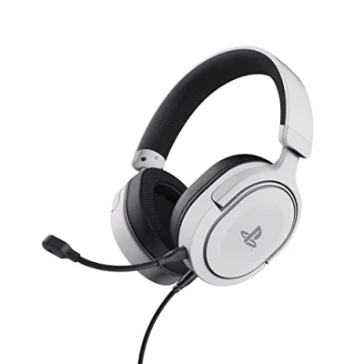 Image of Trust Gaming GXT 498W Forta [Officially Licensed for PlayStation 5] Sustainable Headset PS5 / PS4, 1.2m Cable, 50mm Drivers, Detachable Microphone, Wired Over Ear Headphones White