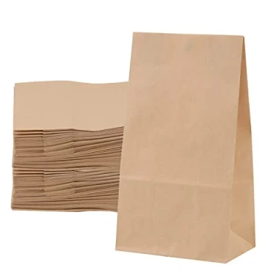 Image of JOIKIT 150 PCS 12 x 7 21cm Brown Paper Bags, Kraft Lunch Bags No Handles, Sandwich Bag for Bread, Candy