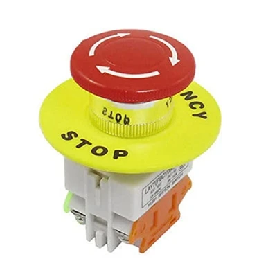 Image of Push Button Station 1NO 1NC Momentary Emergency Stop Switch Red Mushroom Cap LAY37 LAY7 PBC Y090 11ZS