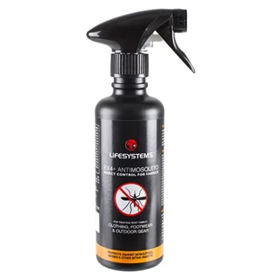 Image of Lifesystems Ex4 Anti Mosquito Clothing, Footwear And Outdoor Gear Treatment 350 ml Spray Protect Against Mosquitoes, Midges, Biting Insects, Black