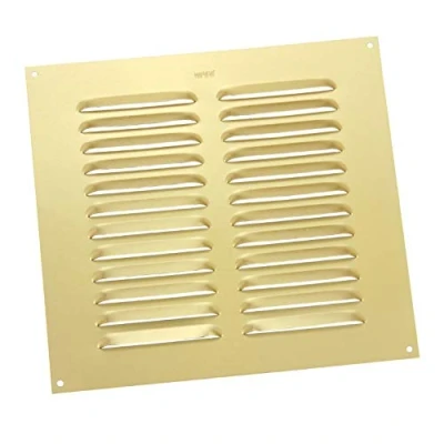 Image of 9&quot; x Louvre Vent Brass Anodised Aluminium / Metal Ventilation Grille Cover
