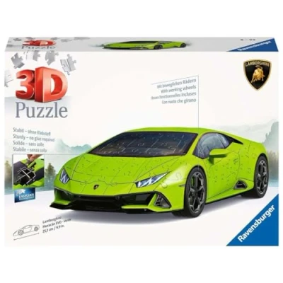 Image of Ravensburger 3D Vehicles 11559 Lamborghini Huracán EVO Verde 108 Pieces The Famous Puzzle Car