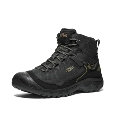 Image of KEEN Men&#039;s Targhee 4 Mid Height Durable Comfortable Waterproof Hiking Boots, Black/Black/Black, 9.5 UK