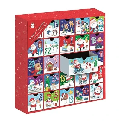 Image of Giftmaker Christmas Fill Your Own Advent Calendar 24 Draws Gifts Xmas Countdown, Multicolor