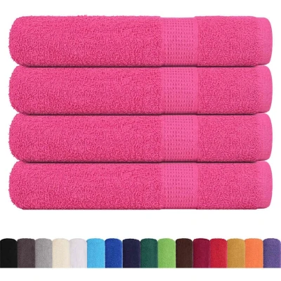 Image of vidaXL Sauna Towels 4 pcs Pink 80x200 cm 360 gsm 100% Cotton