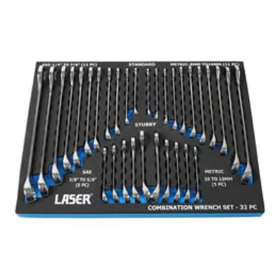Image of Laser 6795 AF/Metric Combination Spanner Set 32pc, Silver