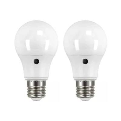 Image of Lampwise 2 x Venture LED 5W = 40W ES E27 Dusk Till Dawn Sensor Light Bulb, Cool White 5000K
