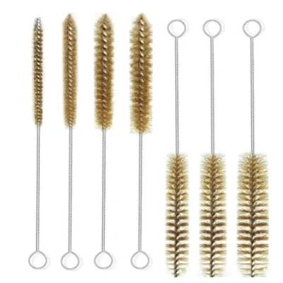 Image of Ghnbajzls 7Pcs Brass Wire Tube Brushes Bottle Brush Set,Wire for Cleaning,Wire Pipe Cleaner Bore Cleaning