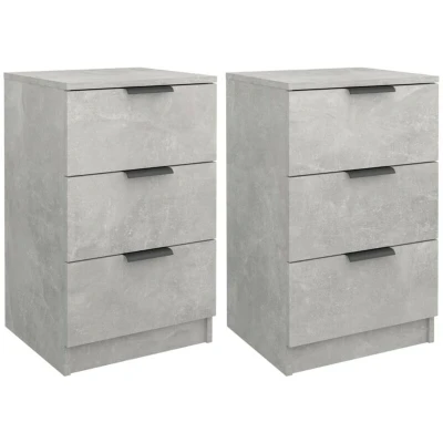 Image of vidaXL Bedside Cabinets 2 pcs Concrete Grey 40x36x65 cm