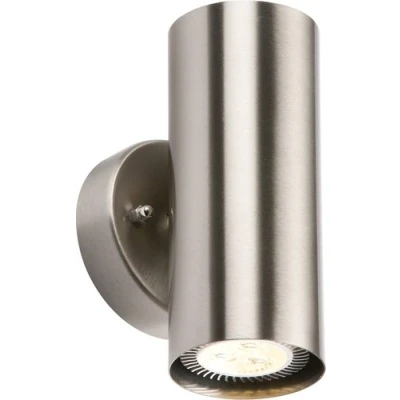 Image of KnightsBridge IP20 230V 2x35W max. GU10 Stainless Steel Wall Fixture