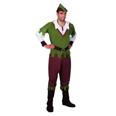 Image of Forest Hunter Mens Fancy Dress Robin Hood Medieval History Adults Costume Outfit (Large 44 46&quot; Chest)