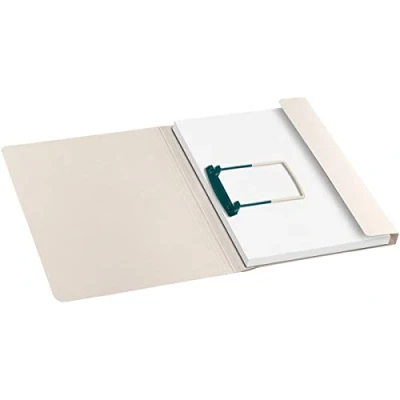 Image of Jalema 3804511 Pack of 10 Eco Friendly Folders for Binding with Clip, Fastener Clipex, Large Capacity, 225 g/m², Tree Free Secolor, Natural Beige