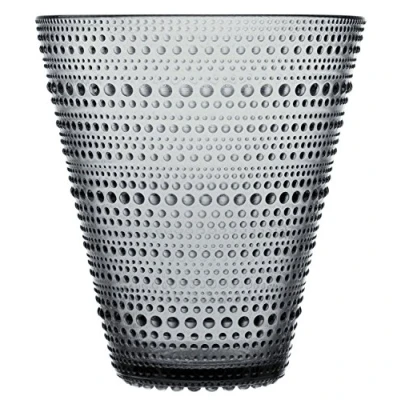 Image of Iittala Kastehelmi Decorative Vase, Glass, Grey, 15.4 cm