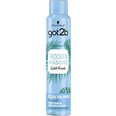 Image of got2b Dry Shampoo Laundry Extra Volume (200 ml), with Instant Fresh Effect and Boost, without Residue, Tropical Scent