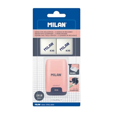 Image of MILAN® Blister Sharpener Compact 1918 Series Blue + 2 Refill Rubber