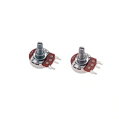 Image of Alnicov 2Pcs B250K ohm 3Pin Linear Single Rotary Potentiometer Pots Shaft 18mm,Volume Control for Guitar Parts