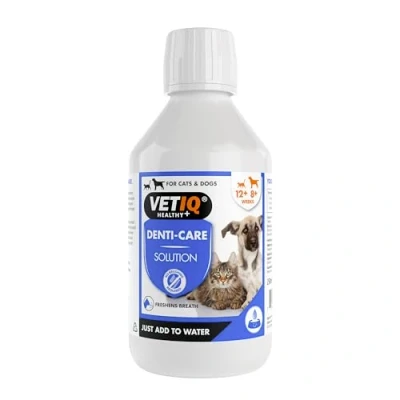 Image of VETIQ Denti Care Solution For Cats &amp; Dogs, Simply Add to Drinking Water Reduce Dental Plaque and Freshen Bad Breath, 250 ml