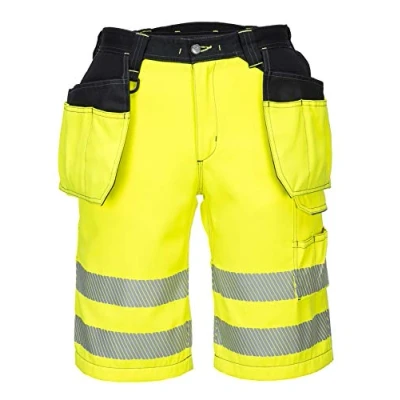 Image of Portwest PW3 Hi Vis Holster Shorts Yellow/Black 32