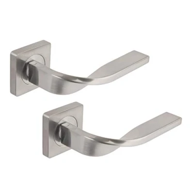 Image of Excel Architectural DH3539 SQ Falco Passage Door Handles on Square Rose, Satin Chrome
