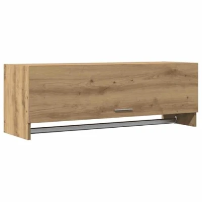 Image of vidaXL Artisan Oak Wardrobe Engineered Wood Bedroom Storage Cabinet, 100x32.5x35 cm, Modern Brown Closet