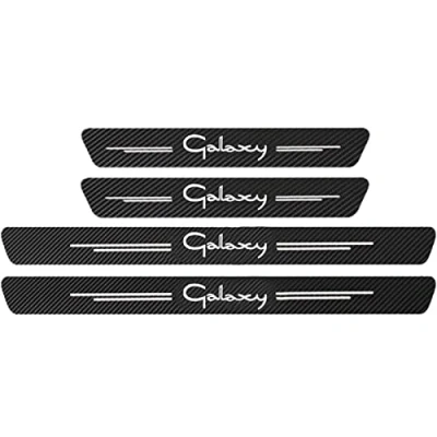 Image of EAGLEG 4pcs Door Sills Scuff Plate Sticker for Fo rd Fiesta Focus Etc Multi Model Series, Carbon Fiber Car Sill Protector Film Welcome Pedal Guards Strip Styling Accessories, Calaxy