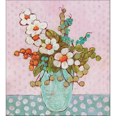 Image of Woodmansterne Birthday/Blank Card for Women General Female Pot of Pretty Vase Flowers Eco Friendly and Recyclable