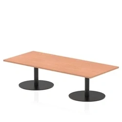 Image of Italia 1800 x 800mm Rectangular Coffee Table Beech Top 475mm High Black Leg