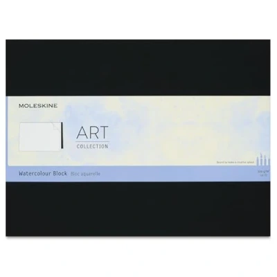 Image of Moleskine Size 23 x 31 cm Art Collection Watercolour Block, Album with Paper for Watercolours, Cardboard Cover, Colour Black, 20 Pages
