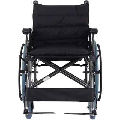 Image of RUIVE Folding Bariatric Self Propelling Wheelchair with Flip Up Armrests, Fold Down Backrest and Storage Bag, 56cm Widened