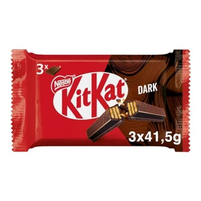 Image of Kitkat 4 Finger Dark 3 Pack Chocolate Biscuit Bars Candy Kit Kat 125G