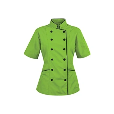 Image of Chef Apparel Short Sleeves Women&#039;s Ladies Chef&#039;s Coat Jackets XXL (for Bust 42 43), Green