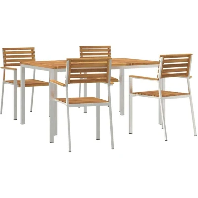 Image of vidaXL 5 Piece Garden Dining Set Solid Wood Acacia