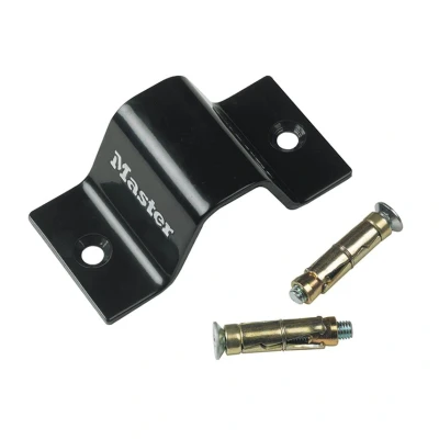 Image of Master Lock Steel Anchor, Wall/Floor Anchor Used with Cable or Chain, Best to Secure Bikes a Fixed Point,Black,8 cm x 16 5,5