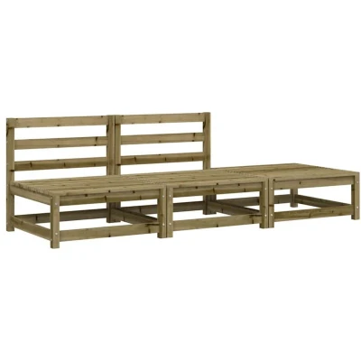 Image of vidaXL Garden Sofa Armless with Footstool Impregnated Wood Pine