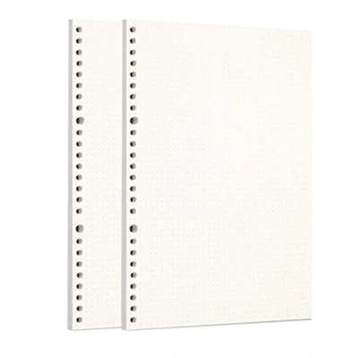 Image of Zelten 2 Pack B5 120 Sheets/240 Pages Dotted Loose Leaf Punched Paper Refills for 26 Hole Binder Personal Organizer Diary Notebook Refillable Planner