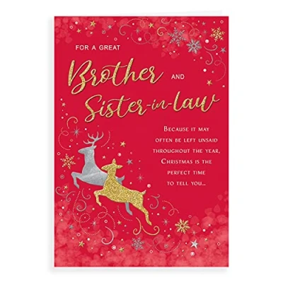 Image of Piccadilly Greetings Classic Christmas Card Brother &amp; Sister in Law 9 x 6 inches Regal Publishing (C85370)