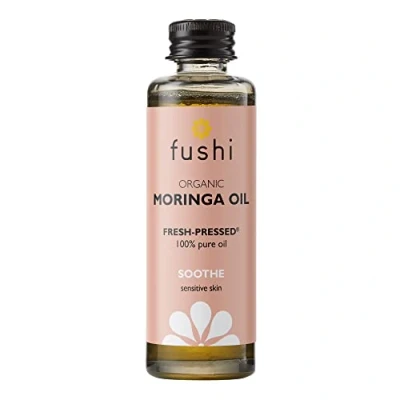 Image of Fushi Moringa Seed Oil, Virgin &amp; Fresh Pressed, Best for Dry Skin, Redness, Fine Lines, Moisturising, Antibacterial, Antioxidant, Nourishing Anti ageing, Ethical, Vegan Made in The UK, 50 ml
