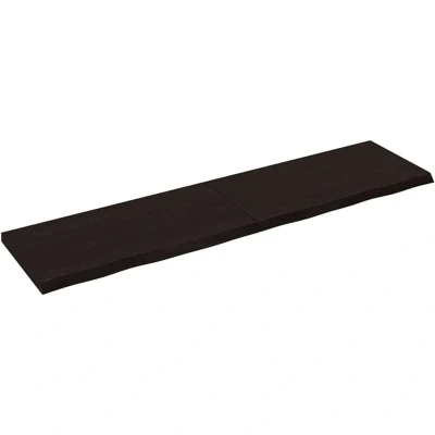 Image of vidaXL Dark Grey Wall Shelf Rustic Style Solid Oak Wood Shelf, Versatile Usage, Ideally Used in Living Room, Bedroom, Kitchen and Office, Size 160x40x(2 4) cm