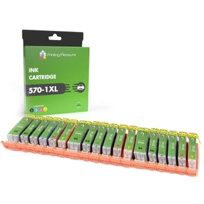 Image of 18 XL (3 SETS) Compatible PGI 570XL CLI 571XL Ink Cartridges for Pixma MG7750 MG7751 MG7752 MG7753 TS8050 TS8051 TS8052 TS9050 TS9055 Large Black/Black/Cyan/Magenta/Yellow/Grey, High Capacity