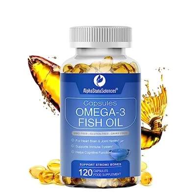 Image of **New**Premium Omega 3 Fish Oil Max Strength 3600mg Boost Heart Health, Brain Function, and Joint Mobility High EPA 1296mg &amp; DHA 864mg Essential Fatty Acids for Optimal Wellness