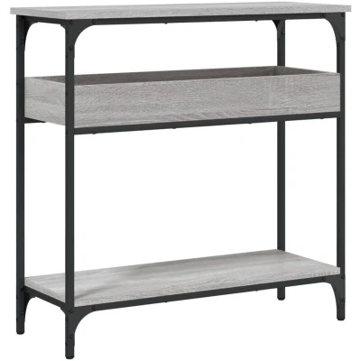 Image of vidaXL Console Table with Shelf Grey Sonoma 75x29x75cm Engineered Wood