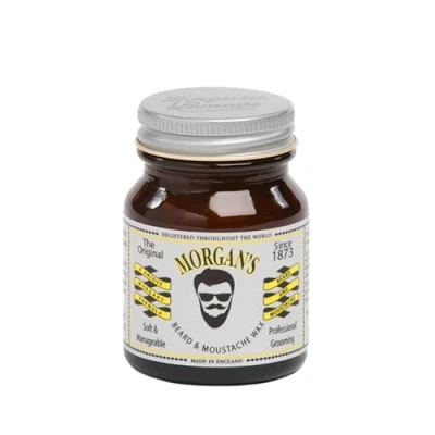 Image of Morgan&#039;s Pomade Beard and Moustache Styling Wax with Natural Ingredients, Shapes Conditions the Jojoba Oil, Masculine Fragrance 50g