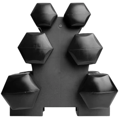 Image of Gallant Weights Dumbbells Set with Stand Hex For Women and Men Home Gym, Pilates, Fitness Training 12KG Hand Free (1kg, 2kg, 3kg Dumbbell Pair Black)