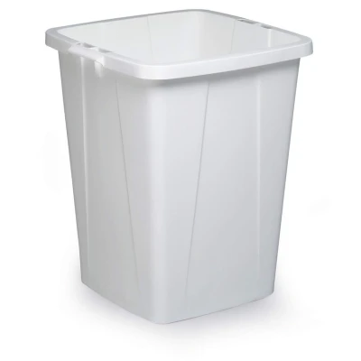 Image of Durable DURABIN 90 Rectangular Waste Bin White Litre Capacity Food and Freezer Safe Perfect for Collection or Recycling