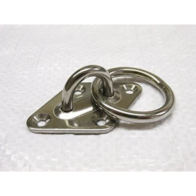 Image of Stainless Steel Diamond Eye Plate with Ring 5MM (Boat Deck Attachment Point)
