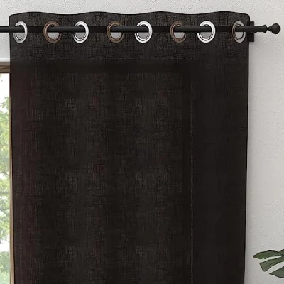 Image of Soleil D&#039;Ocre PANAMA &#039;s Sheer curtains in Black