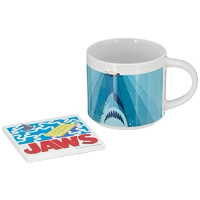 Image of Fizz Creations Be Aware Jaws mug, coaster and keychain set