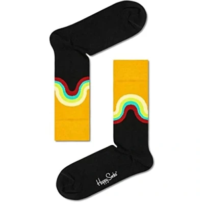 Image of Mens and Women&#039;s 1 Pair Happy Socks Jumbo Wave Multi 7.5 11.5 Unisex