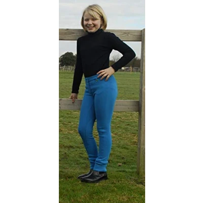 Image of Rhinegold Childrens Jodhpurs 22 Turquoise